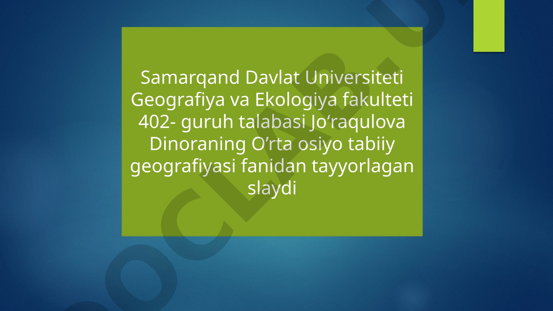 O'rta Osiyo hayvonot dunyosi