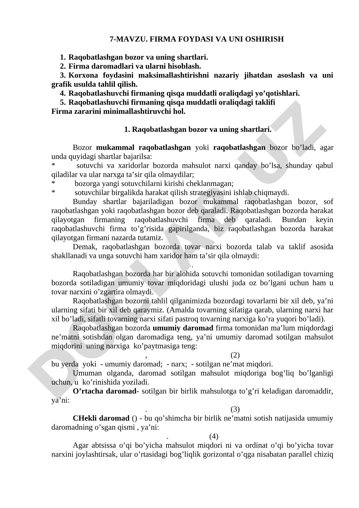 Firma foydasi va uni oshirish