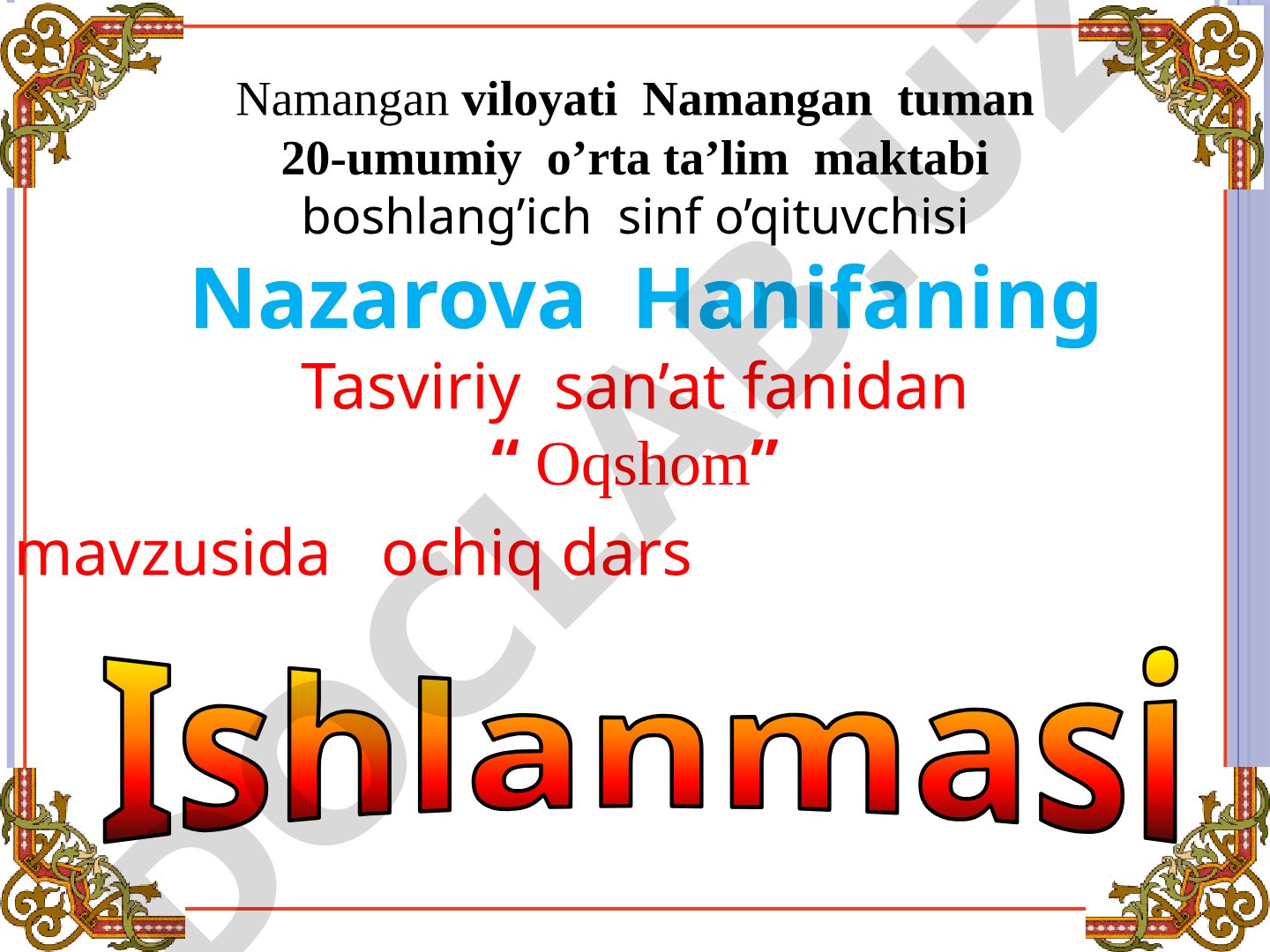 Oqshom mavzusida rasm ishlash