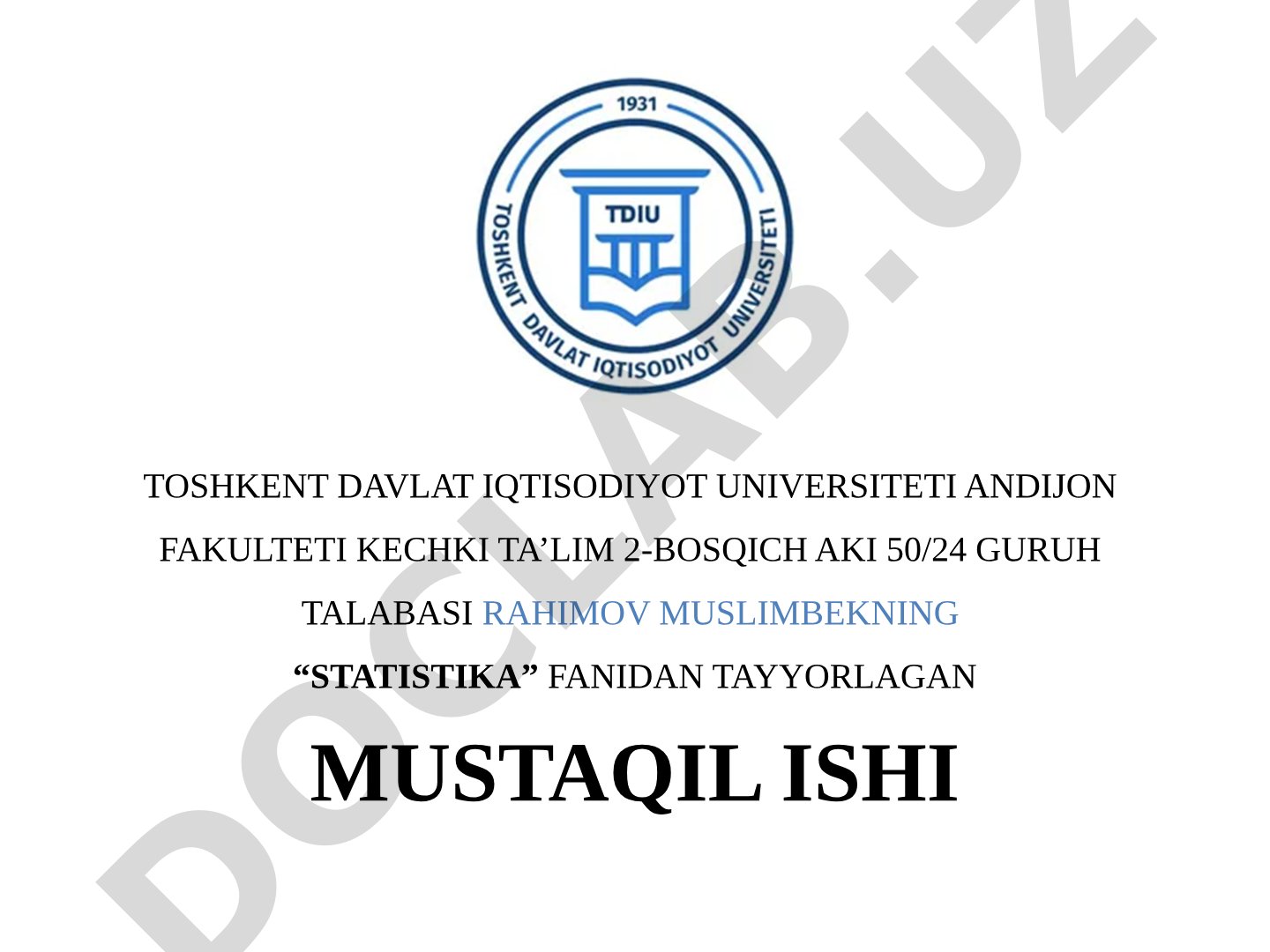 STATISTIKADA VARIATSIYANI BAHOLASH USULLARI VA DISPERSION TAHLIL ASOSLARI