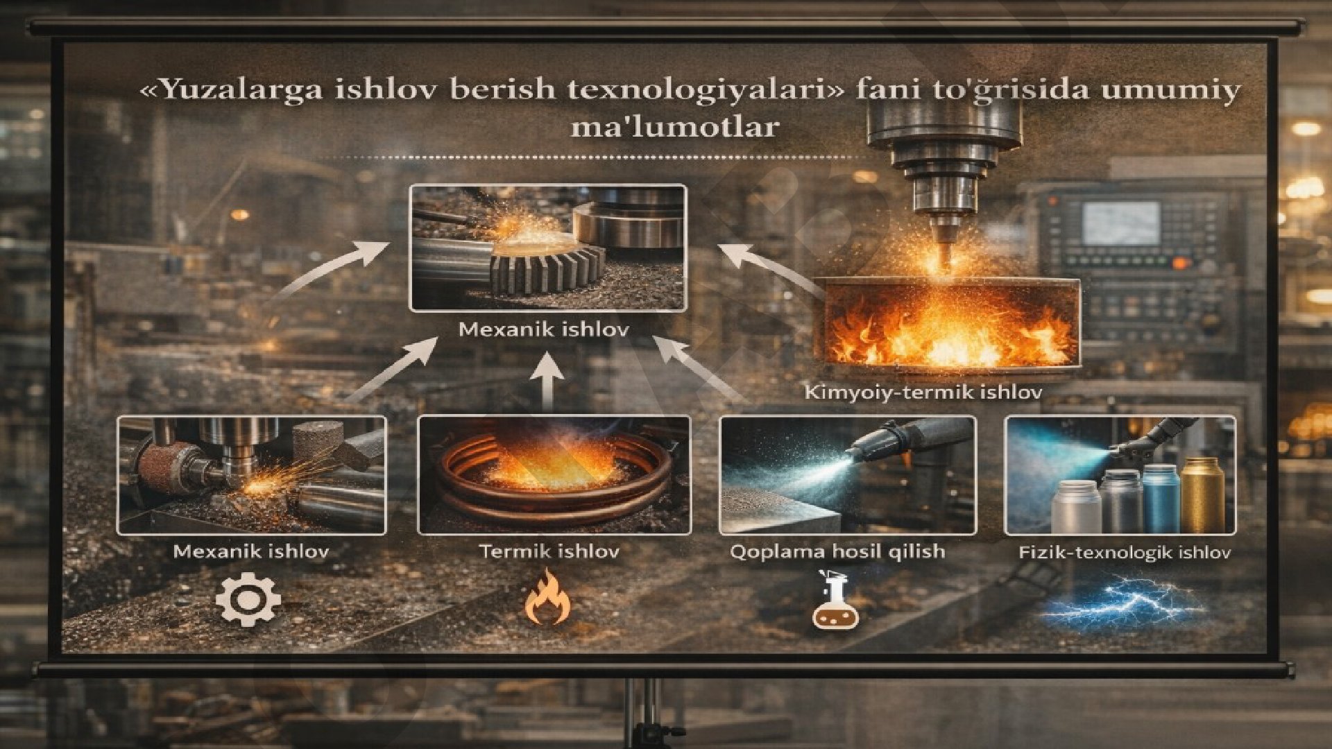 Yuzalarga ishlov berish texnologiyalari fani to‘g‘risida umumiy ma’lumotlar
