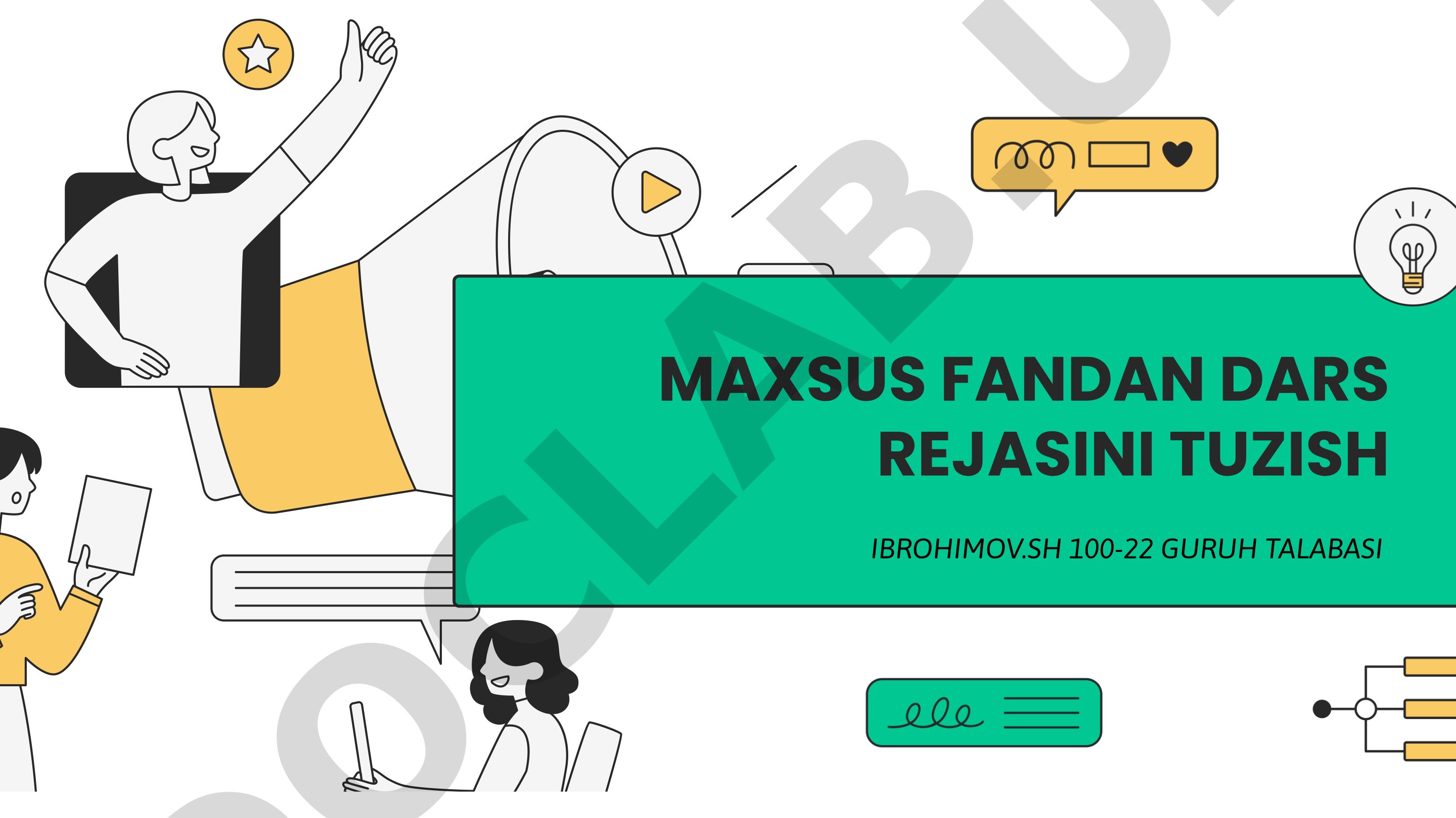 Maxsus fandan dars rejasini tuzish