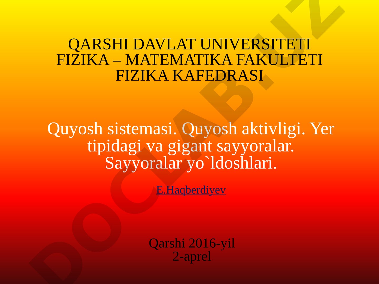 Quyosh sistemasi va Quyosh aktivligi