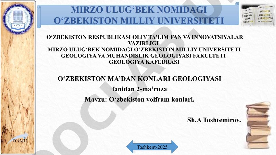 O‘zbekiston volfram konlari