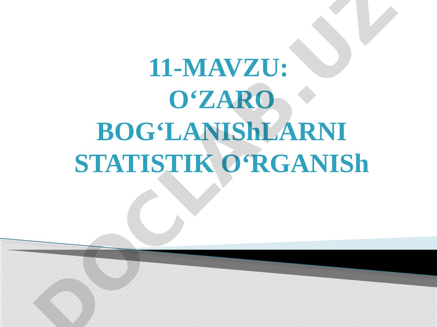 O‘ZARO BOG‘LANIShLARNI STATISTIK O‘RGANISh