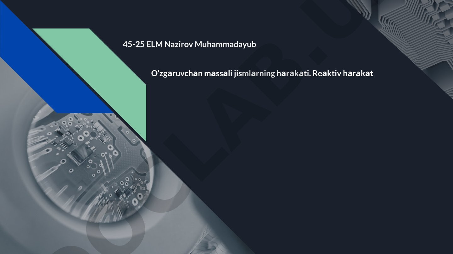 O'zgaruvchan massali jismlarning harakati. Reaktiv harakat