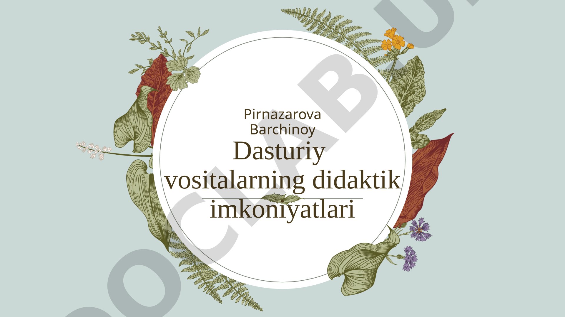 Dasturiy vositalarning didaktik imkoniyatlari