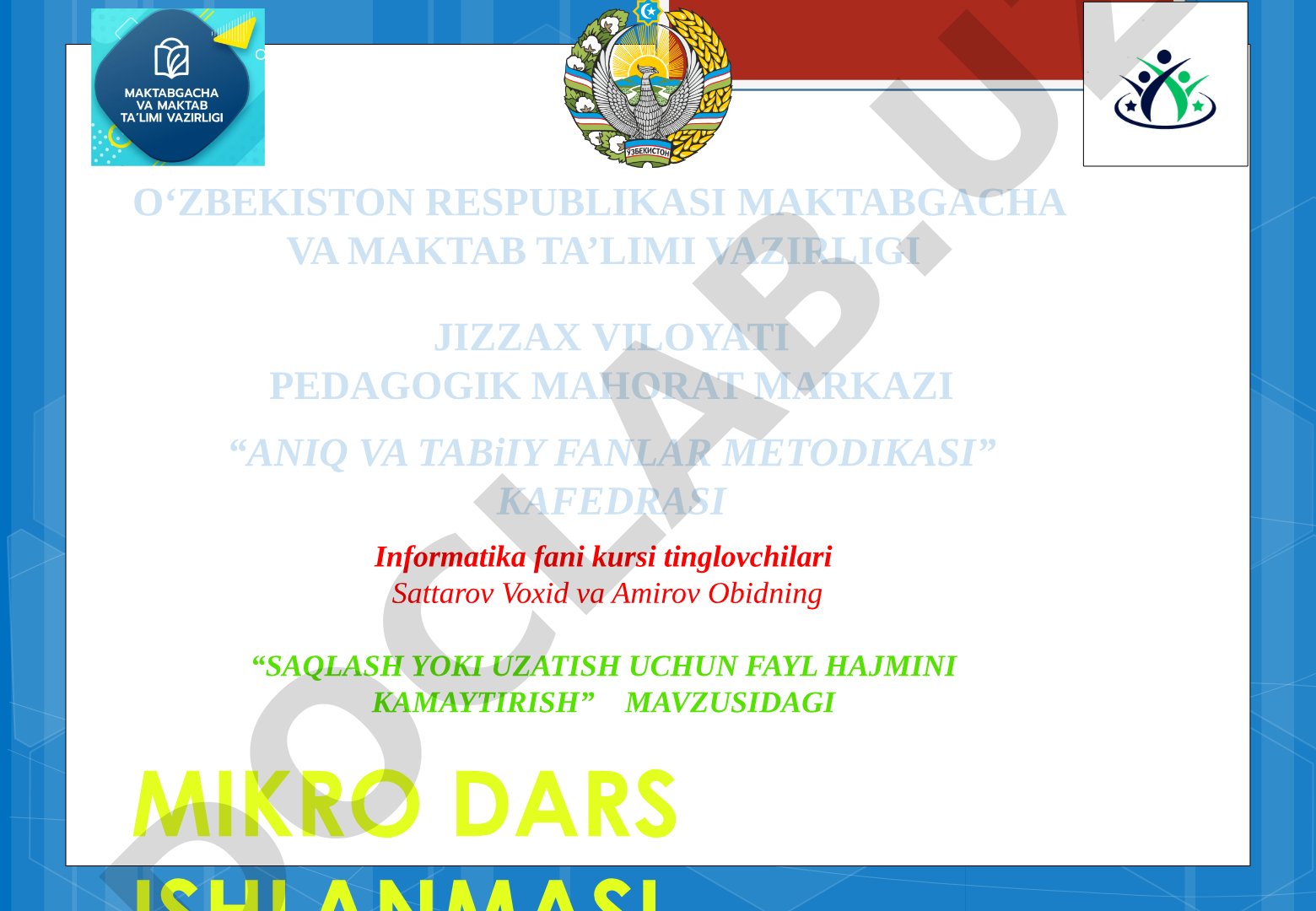 Saqlash yoki uzatish uchun axborot hajmini kamaytirish
