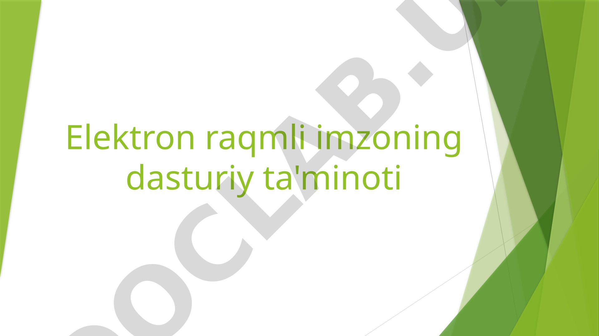 Elektron raqmli imzoning dasturiy ta'minoti