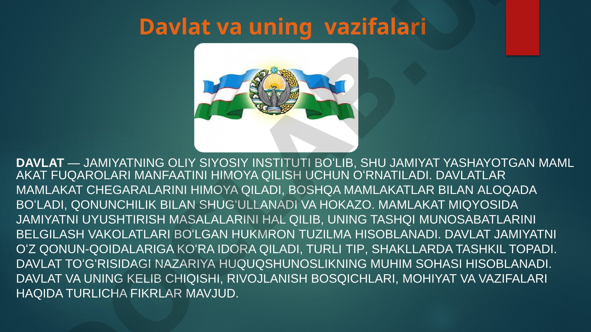 Davlat va uning vazifalari