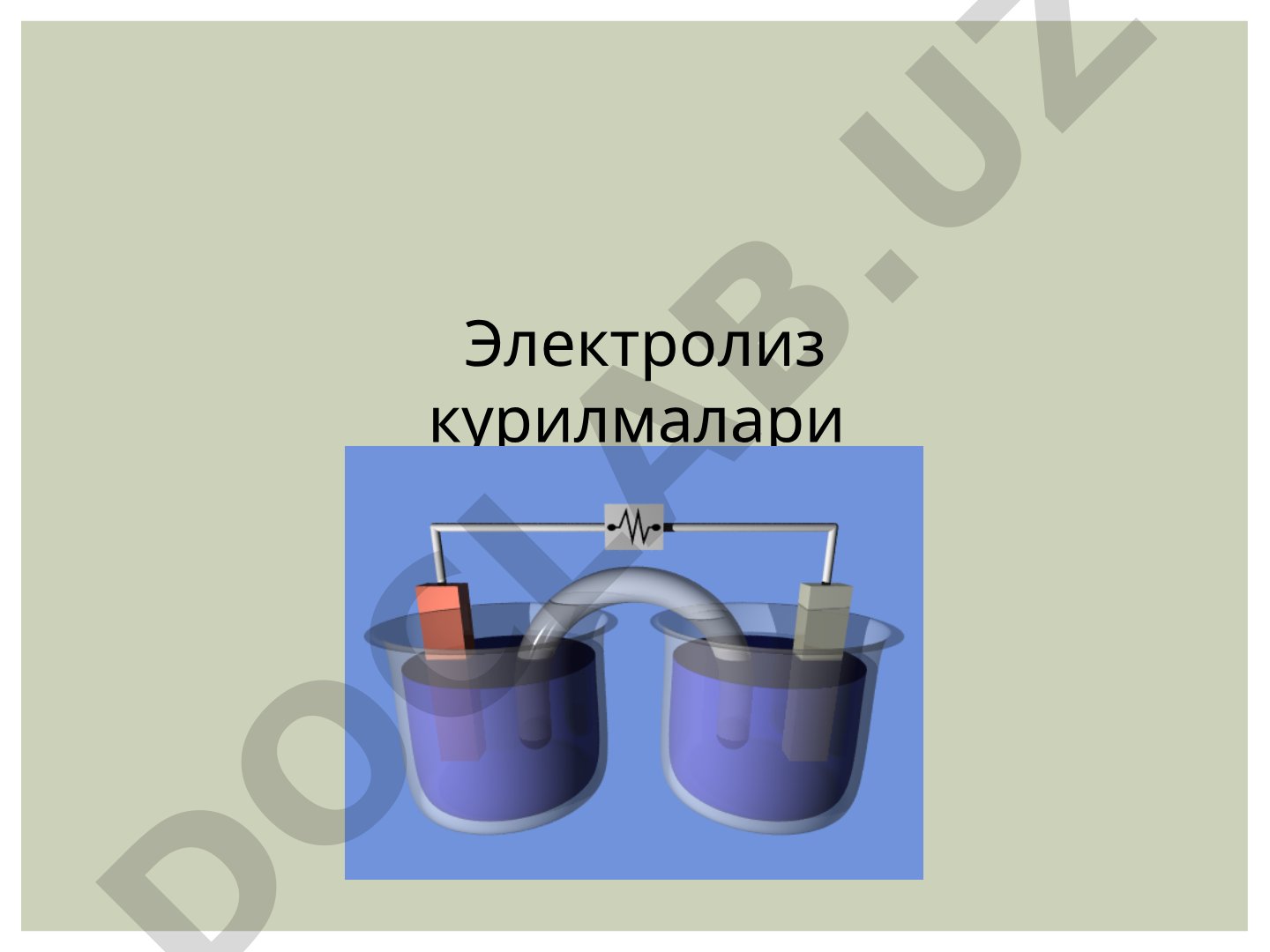 Электролиз курилмалари ва жараёни