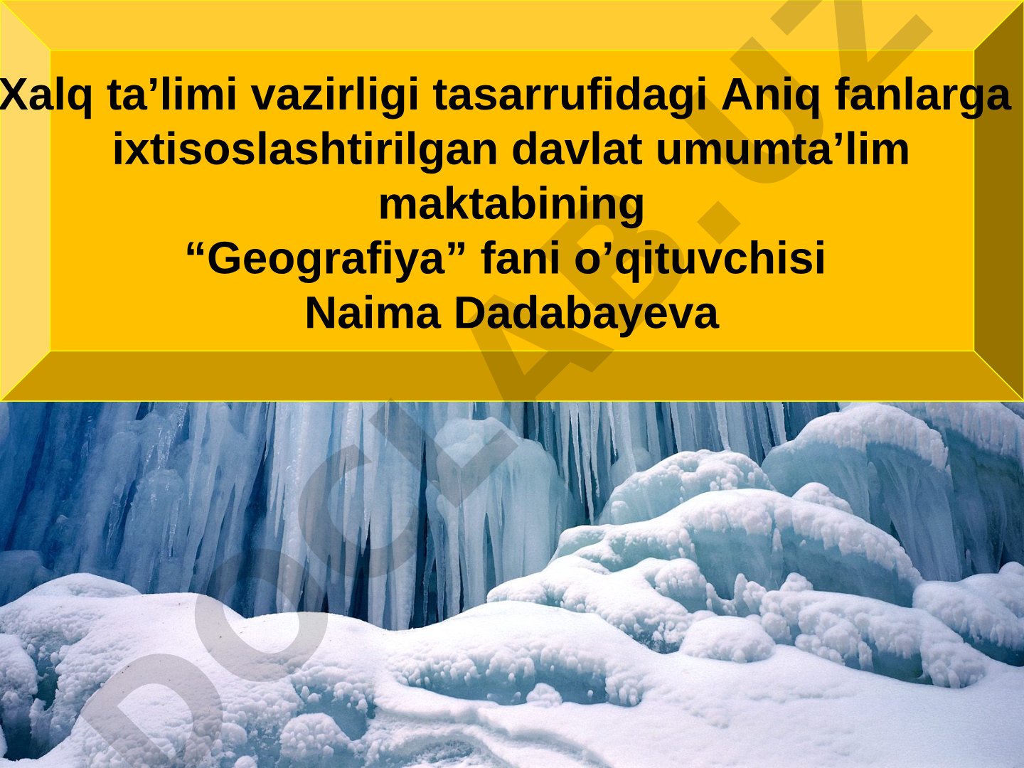 Gidrosfera va uning tarkibiy qismlari