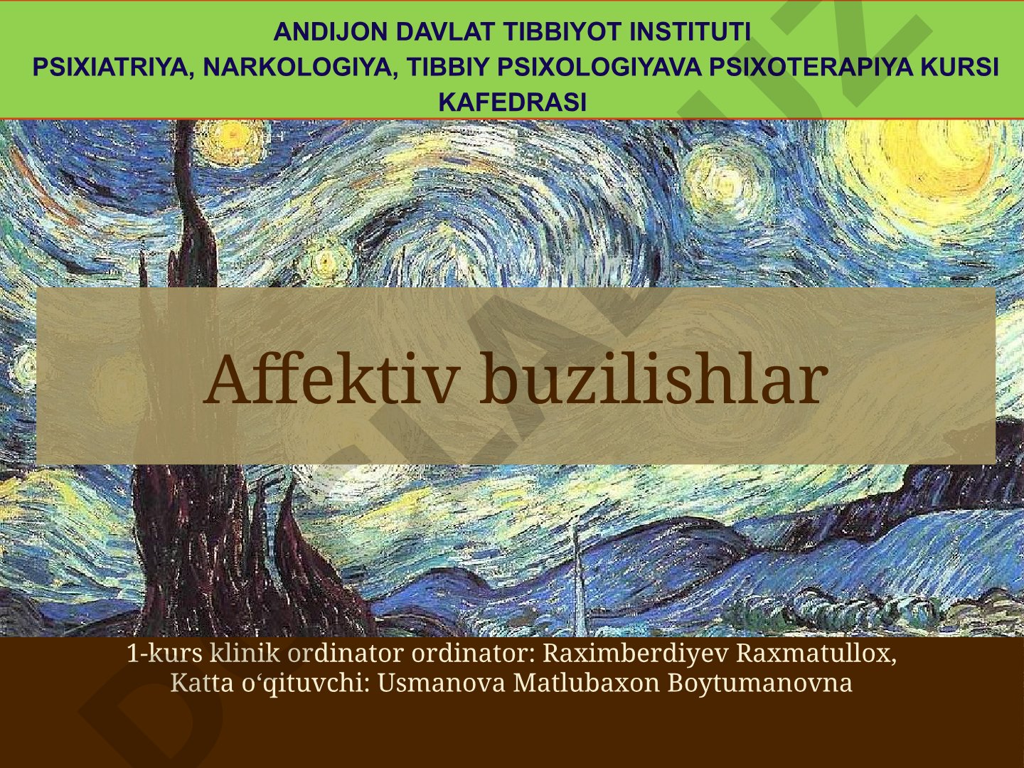 Affektiv buzilishlar