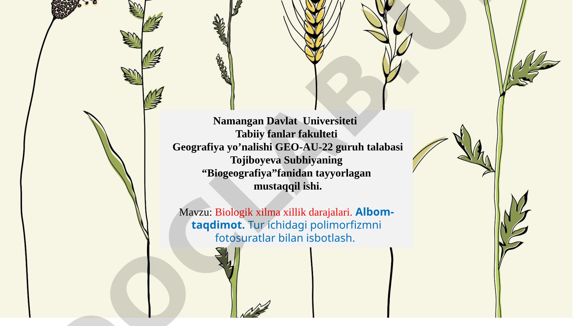 Biologik xilma xillik darajalari