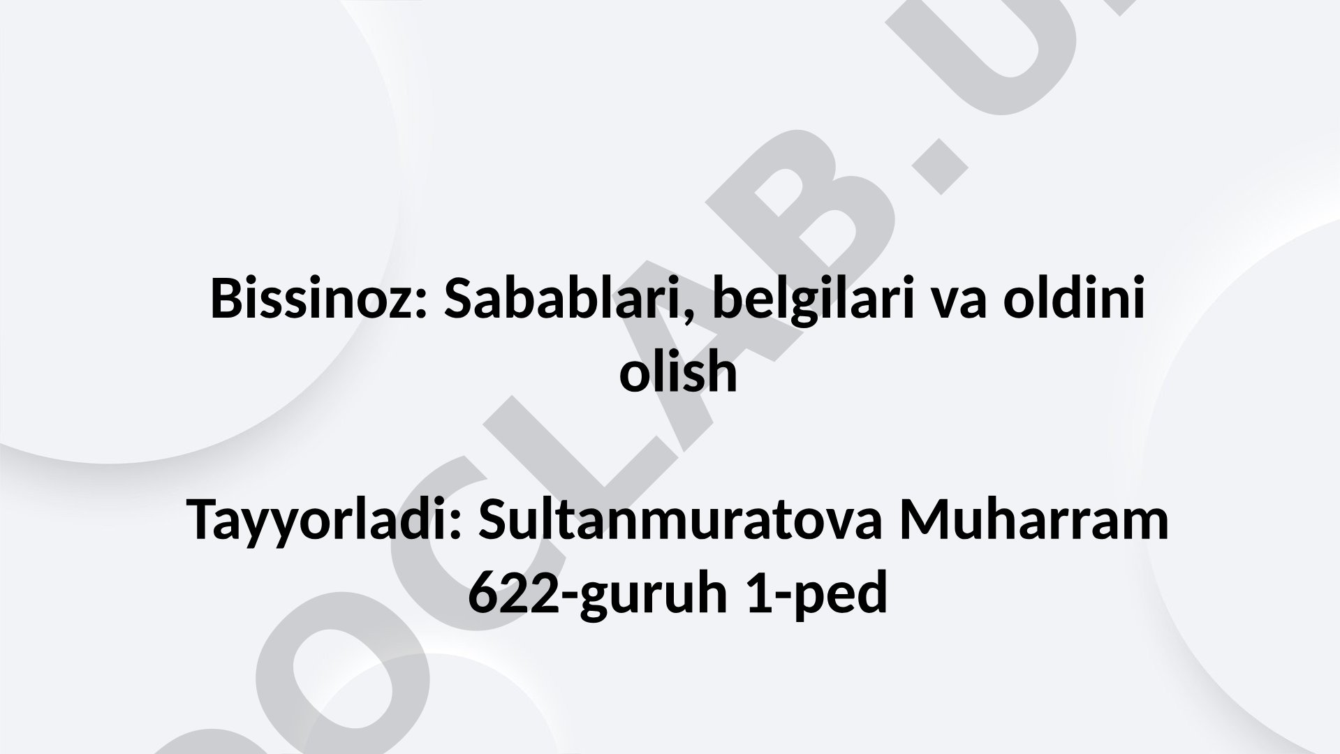 Bissinoz: Sabablari, belgilari va oldini olish