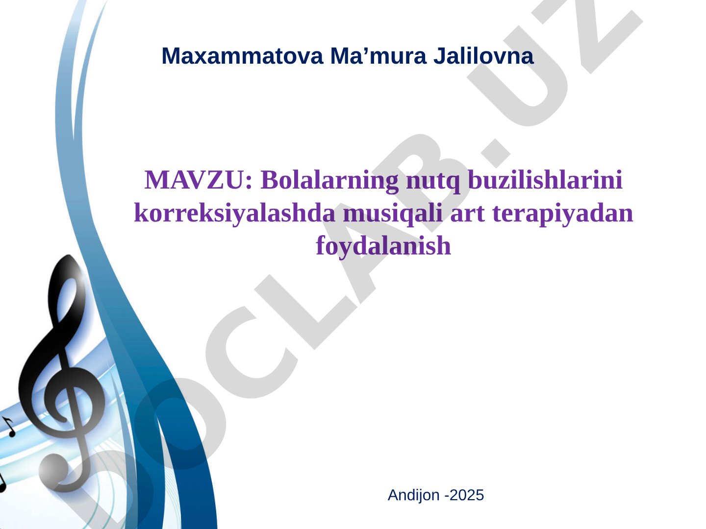 Bolalarning nutq buzilishlarini korreksiyalashda musiqali art terapiyadan foydalanish