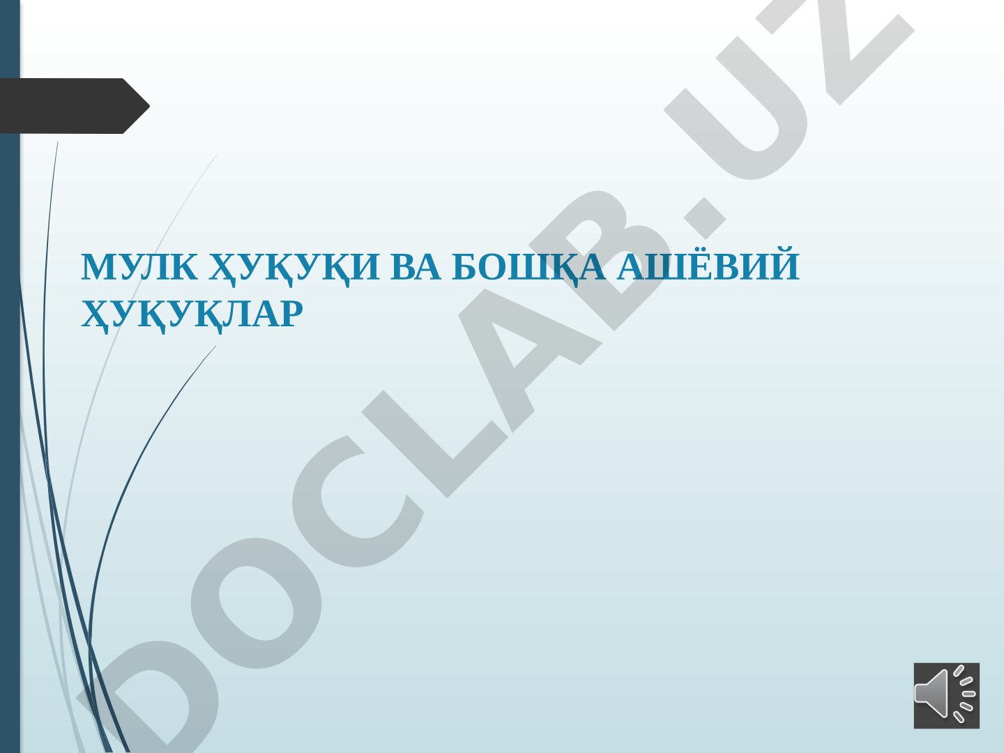 Mulk huquqi va boshqa ashyoviy huquqlar