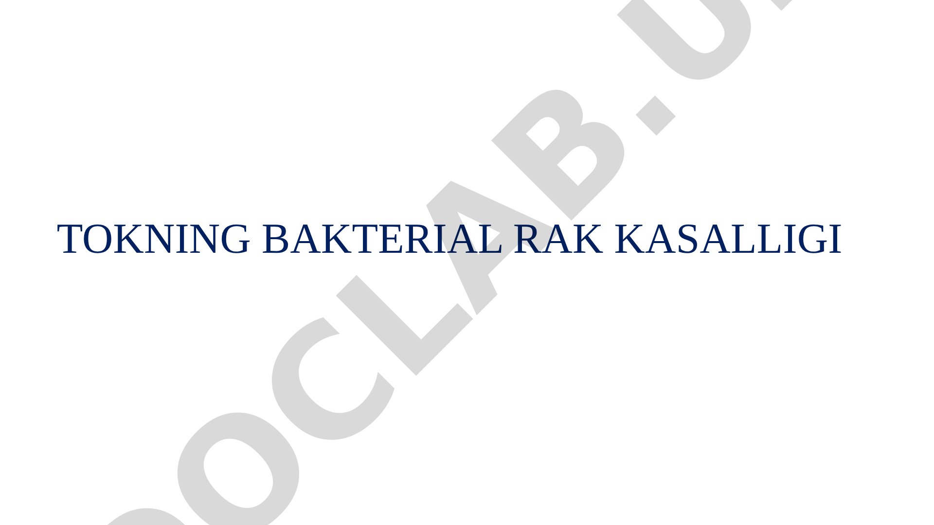 Tokning bakterial rak kasalligi