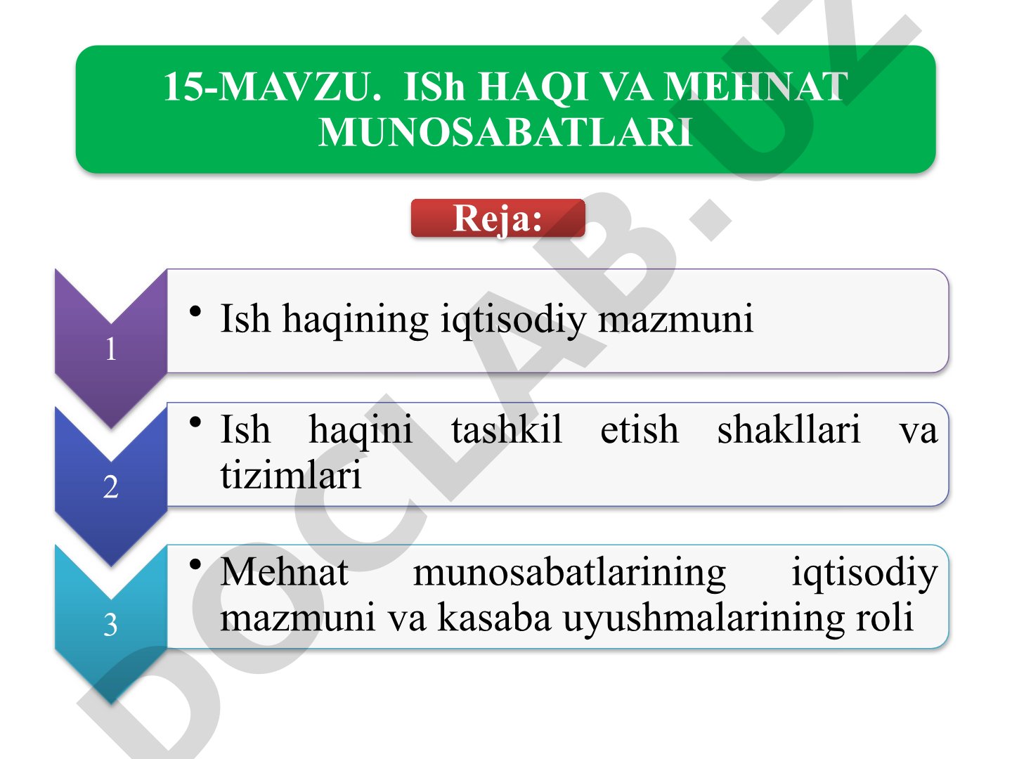 Ish haqi va mehnat munosabatlari