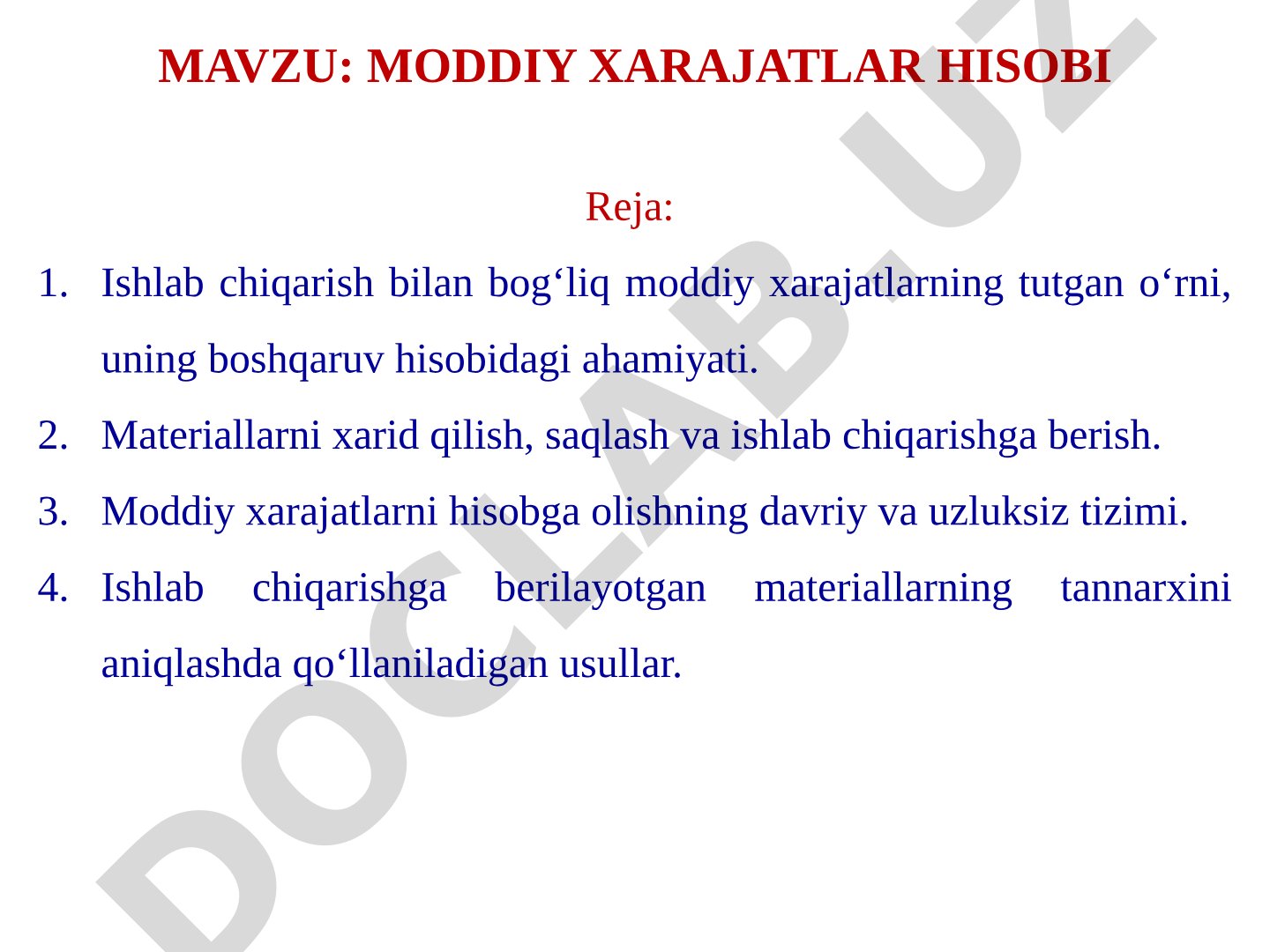 Moddiy xarajatlarni hisobga olish, ularning turlari va tannarxga kiritish usullari