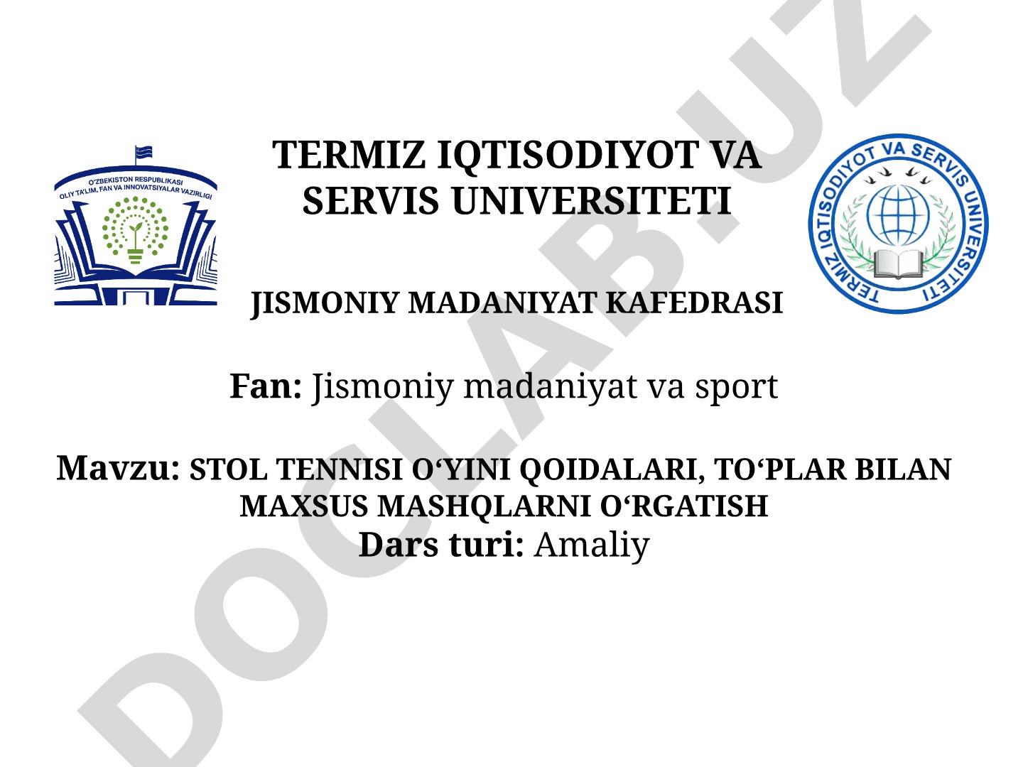 Stol tennisi o‘yini qoidalari, to‘plar bilan maxsus mashqlarni o‘rgatish