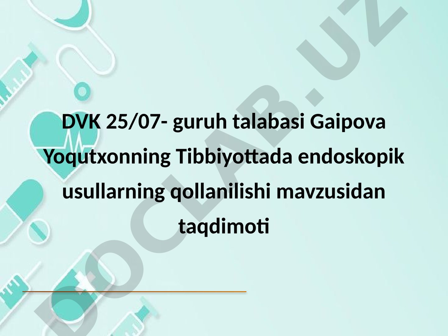 Tibbiyottada endoskopik usullarning qollanilishi