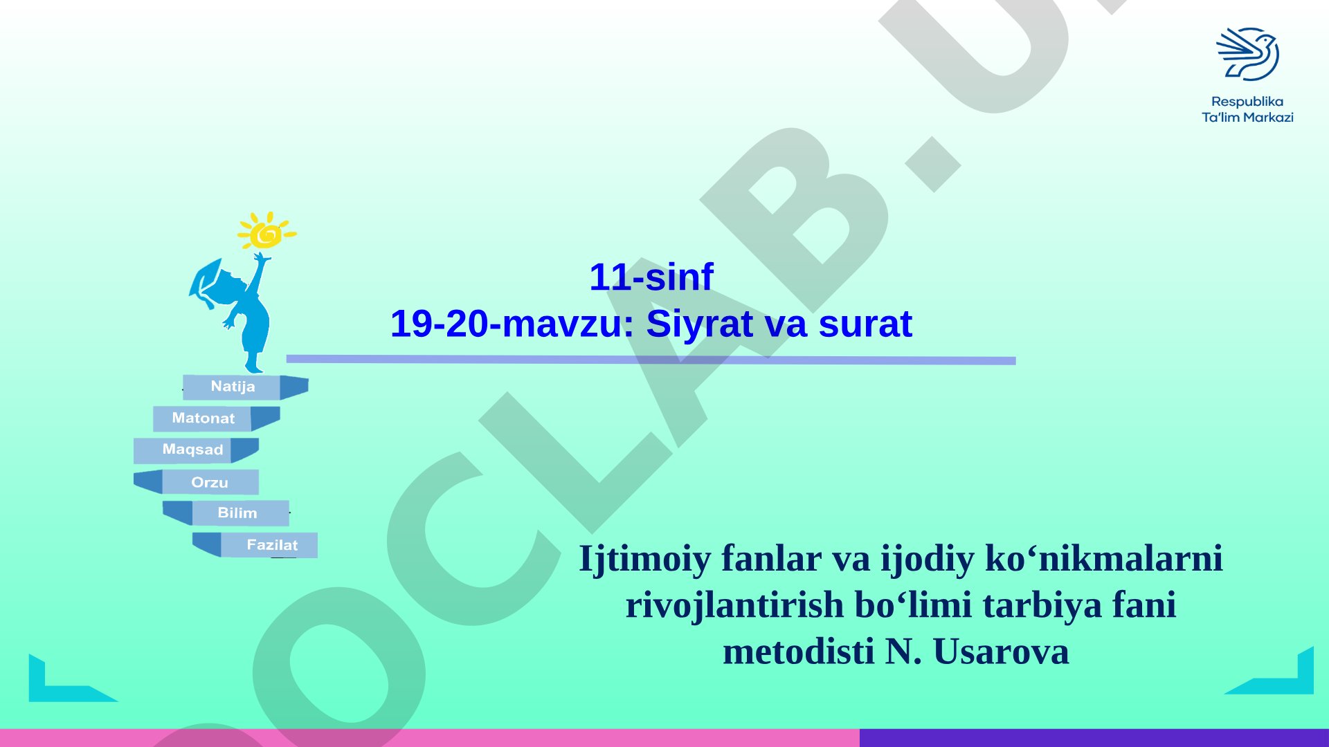 Imij tushunchasi, uning namoyon bo'lishi va Sharq pedagogikasidagi o'rni haqida taqdimot