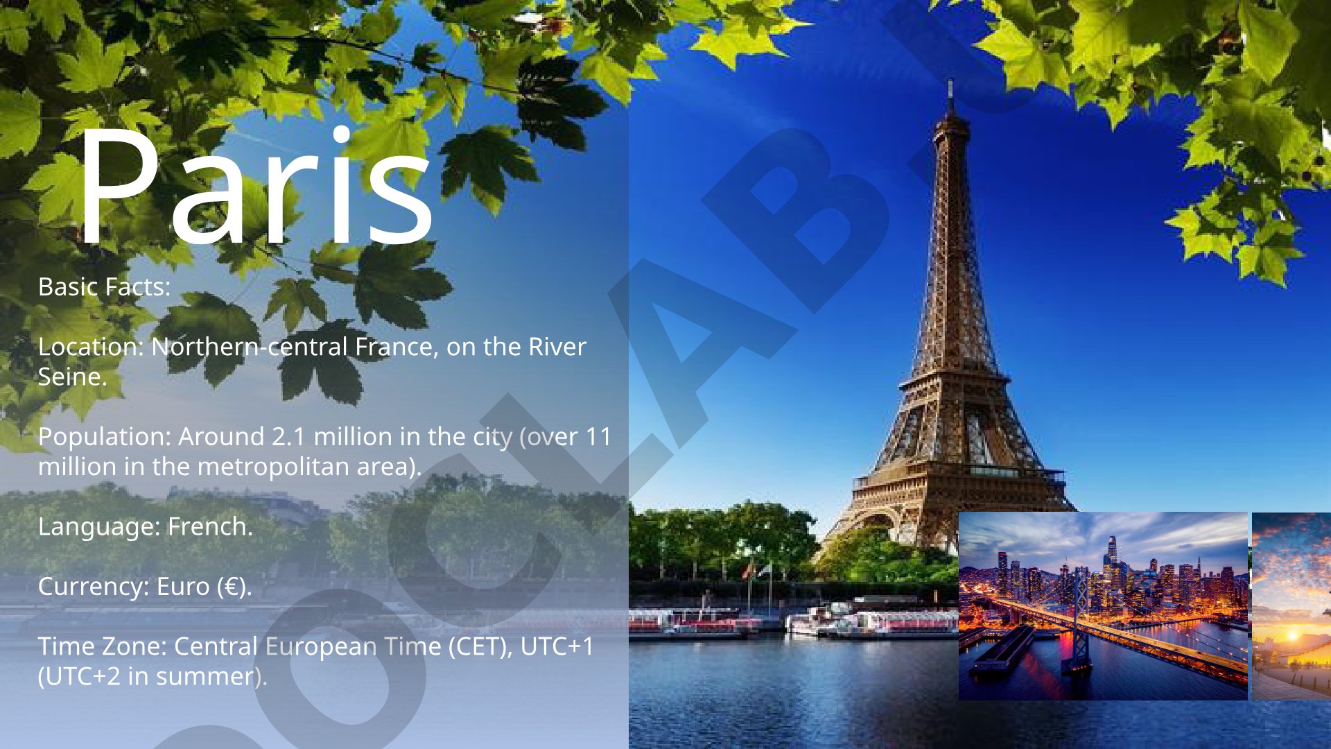Basic Facts about Paris, San Francisco, Korea, London, and Vietnam