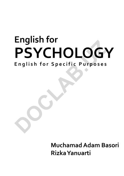 English for Psychology Course Book