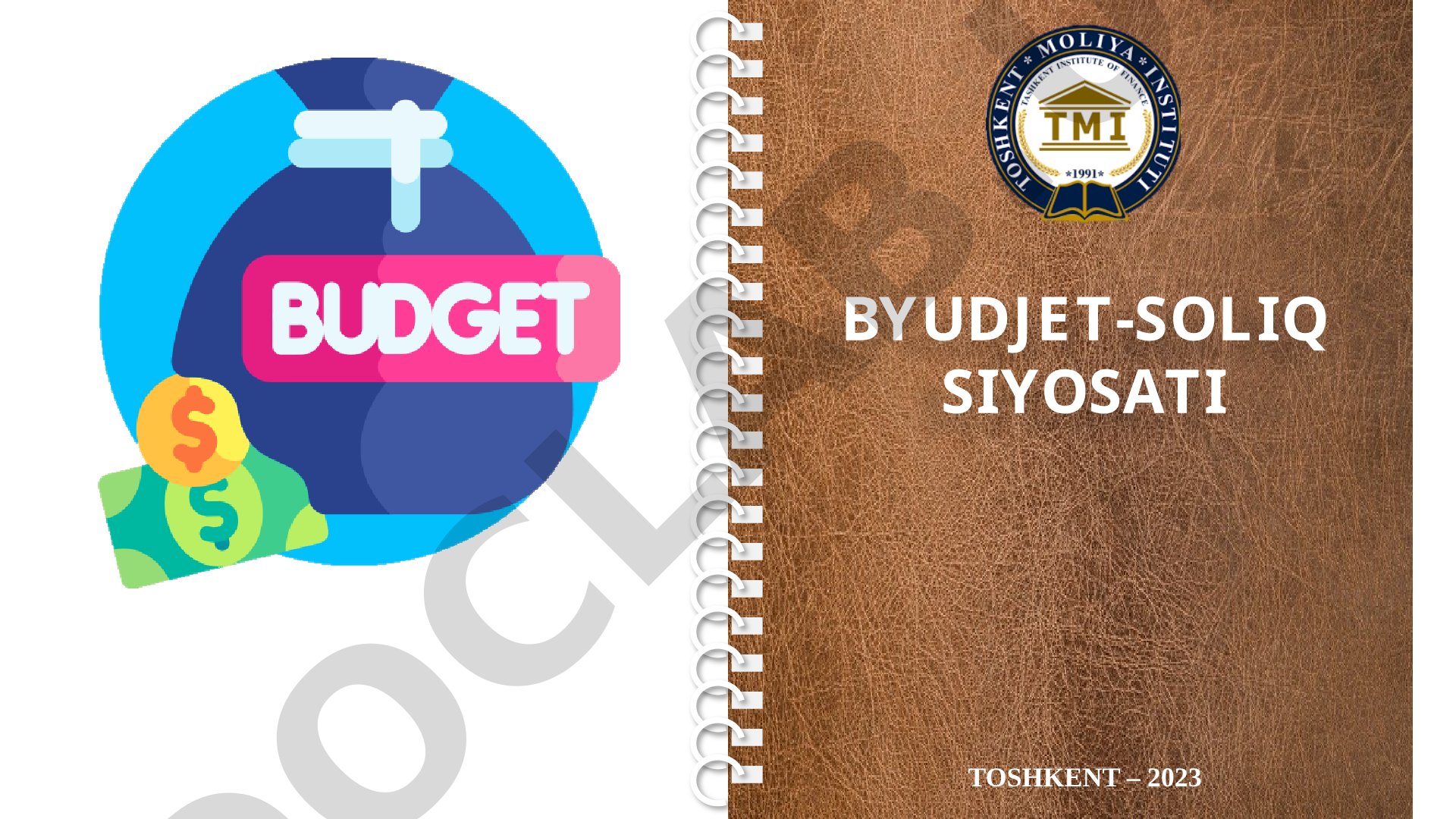 Byudjet munosabatlarini rivojlantirishning ilmiy asoslangan konsepsiyalarini ishlab chiqish