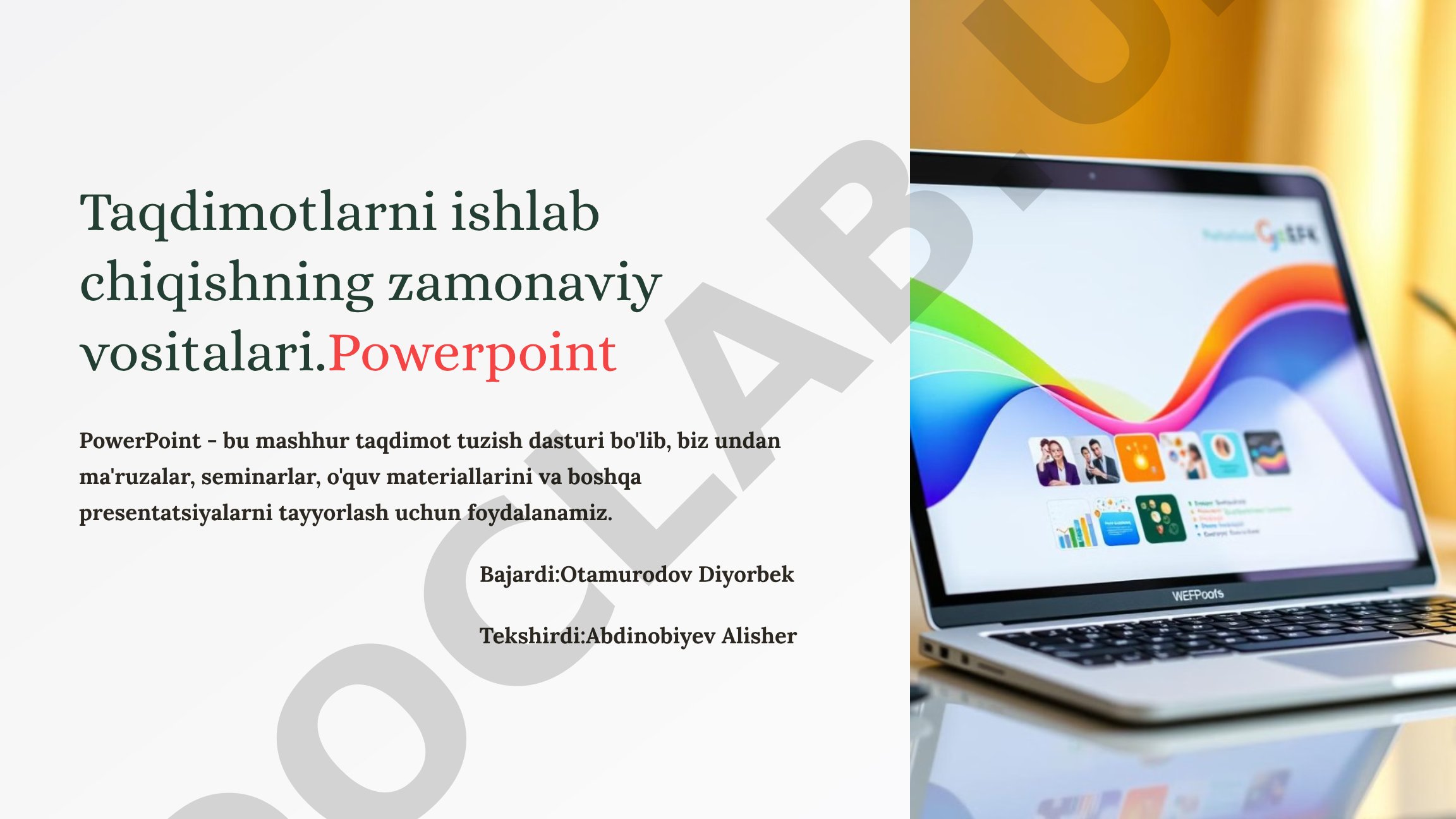 Taqdimotlarni ishlab chiqishning zamonaviy vositalari
