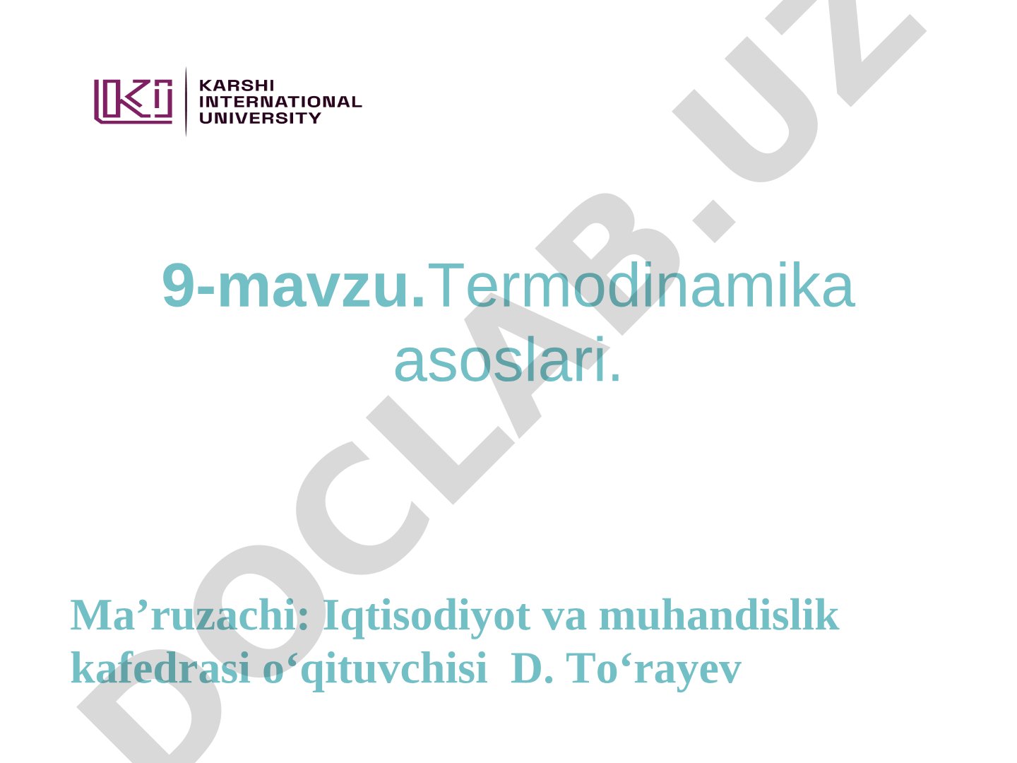 Termodinamika asoslari