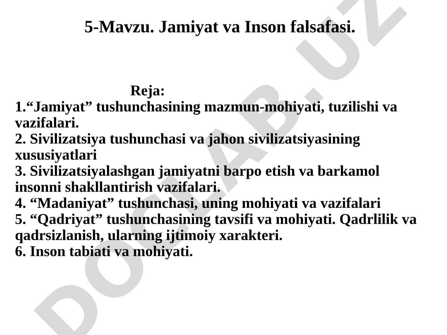 Jamiyat va Inson falsafasi