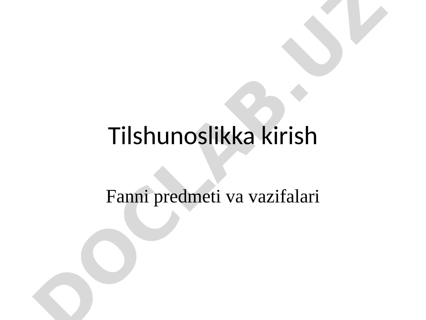 Tilshunoslikka kirish