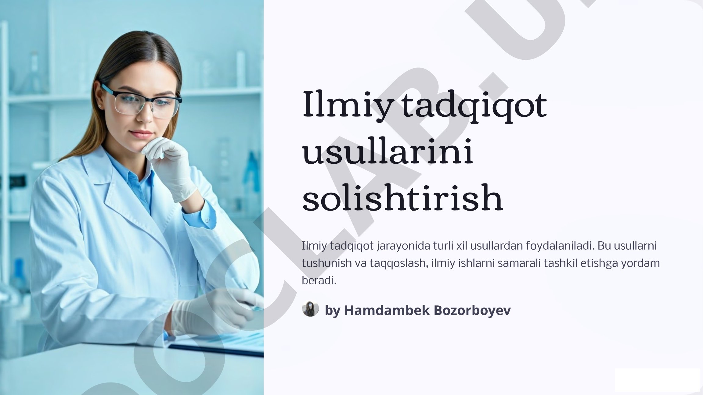 Ilmiy tadqiqot usullarini solishtirish