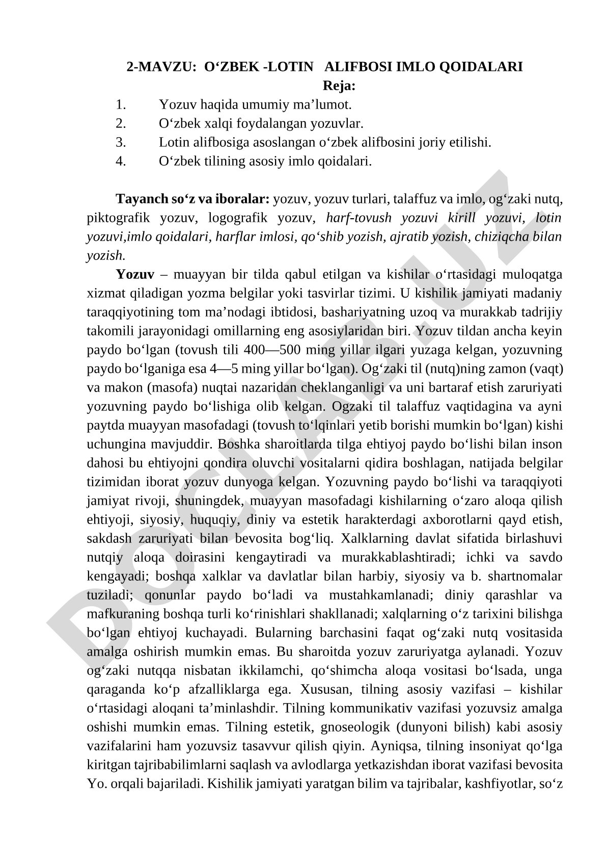 O‘zbek -lotin alifbosi imlo qoidalari
