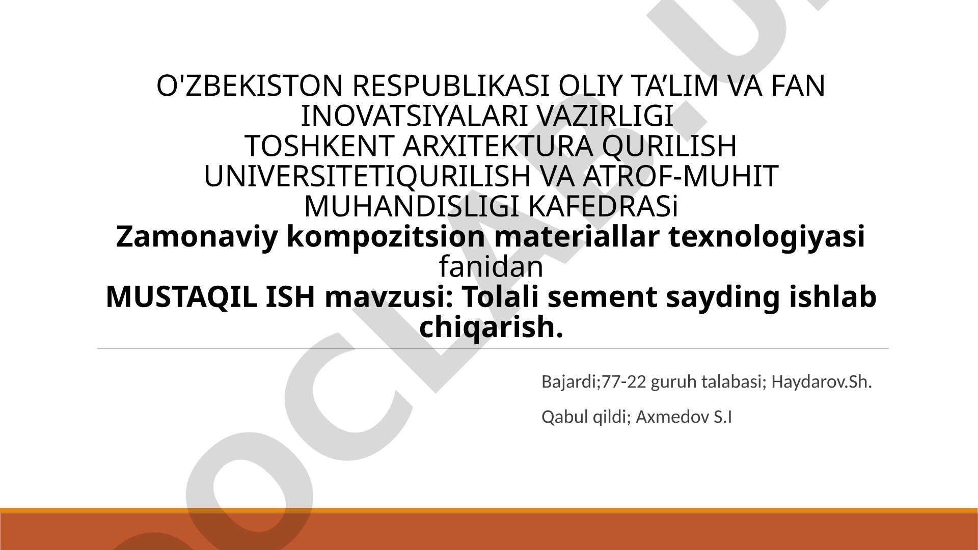 Tolali sement sayding ishlab chiqarish