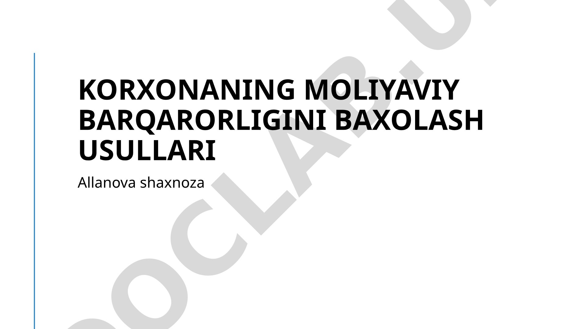 1 Moliyaviy holat tushunchasi Moliyaviy holat korxonaning moliyaviy resurslari va majburiyatlarini b