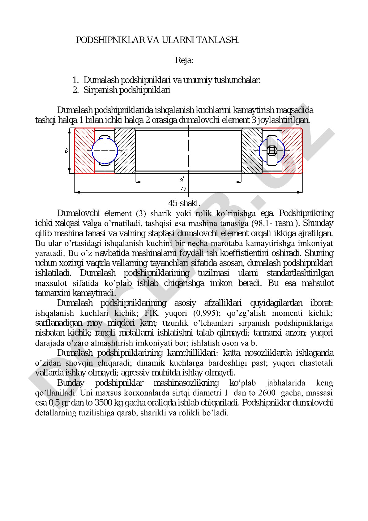 Podshipniklar va ularni tanlash