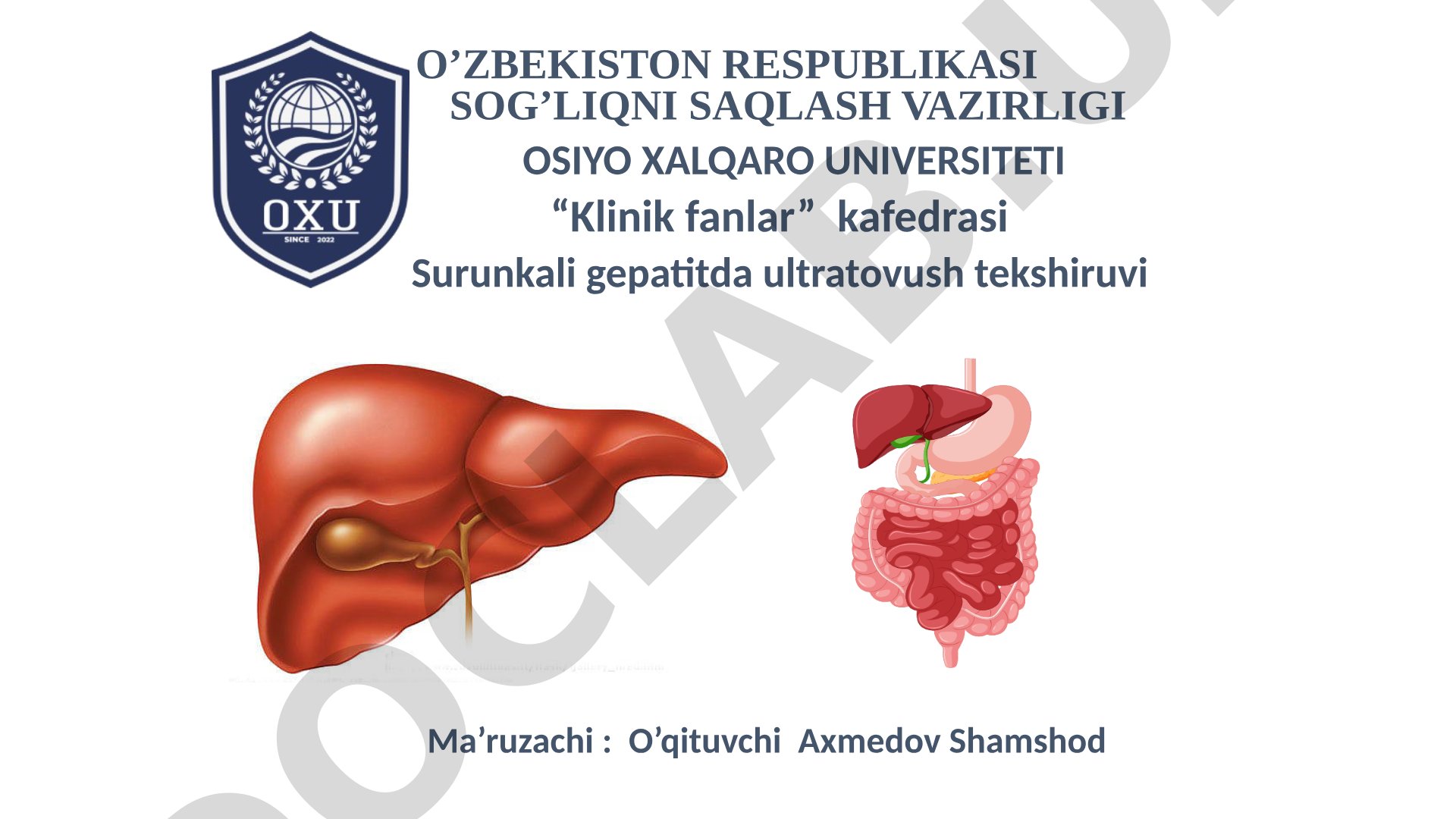 Surunkali gepatitda ultratovush tekshiruvi