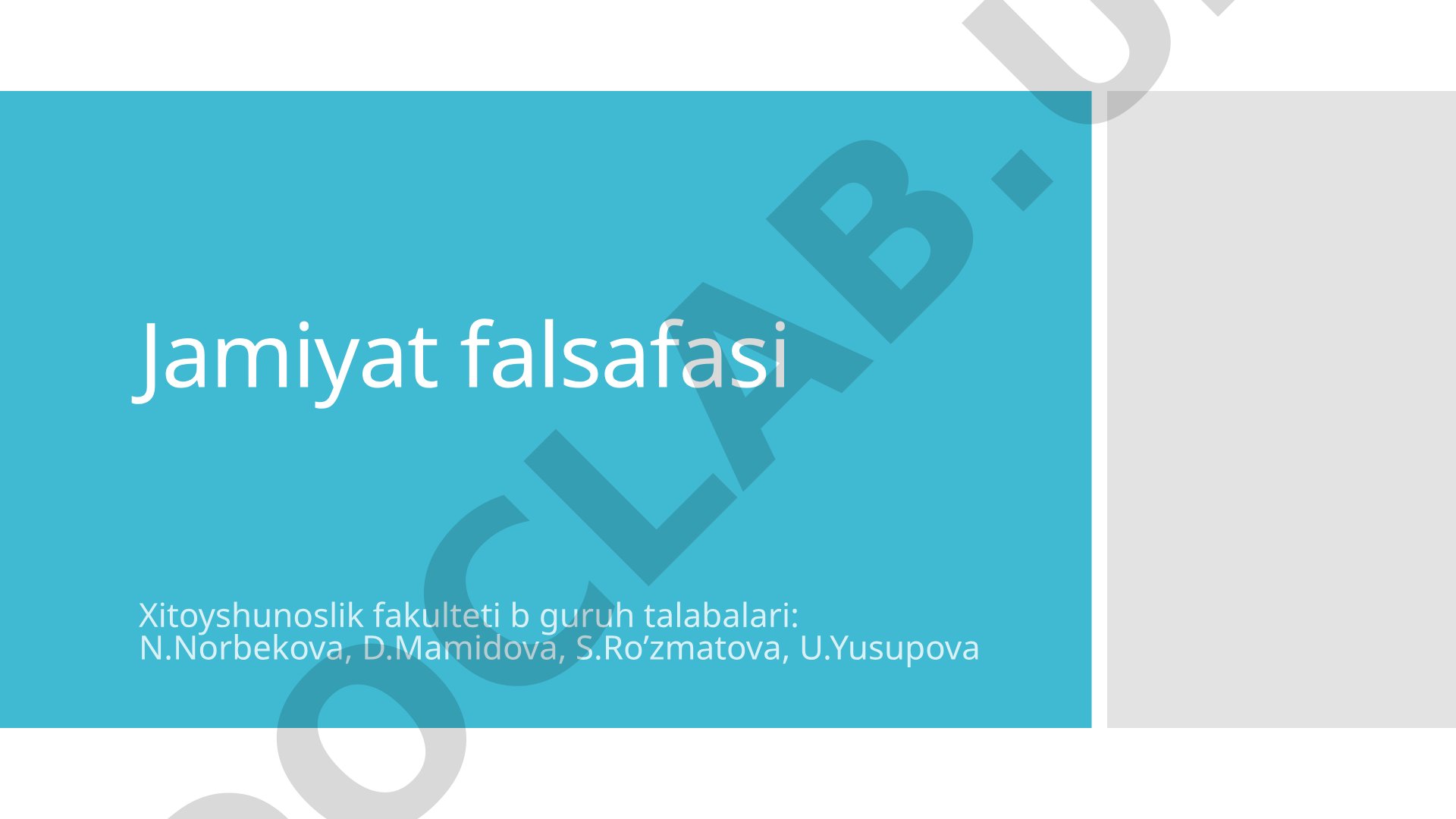 Jamiyat falsafasi