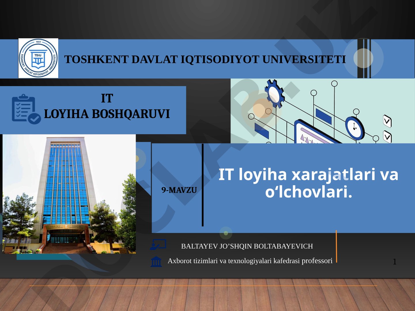 IT loyiha xarajatlari va o‘lchovlari