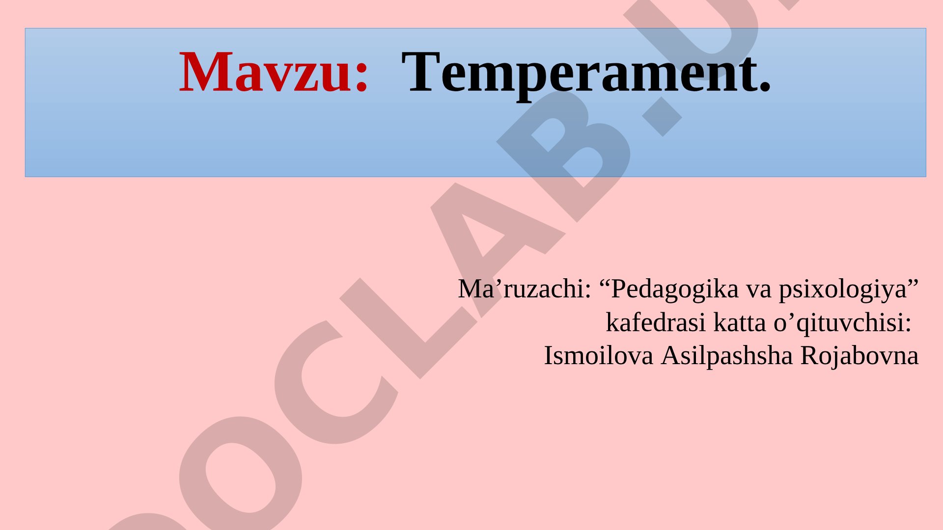 Temperament