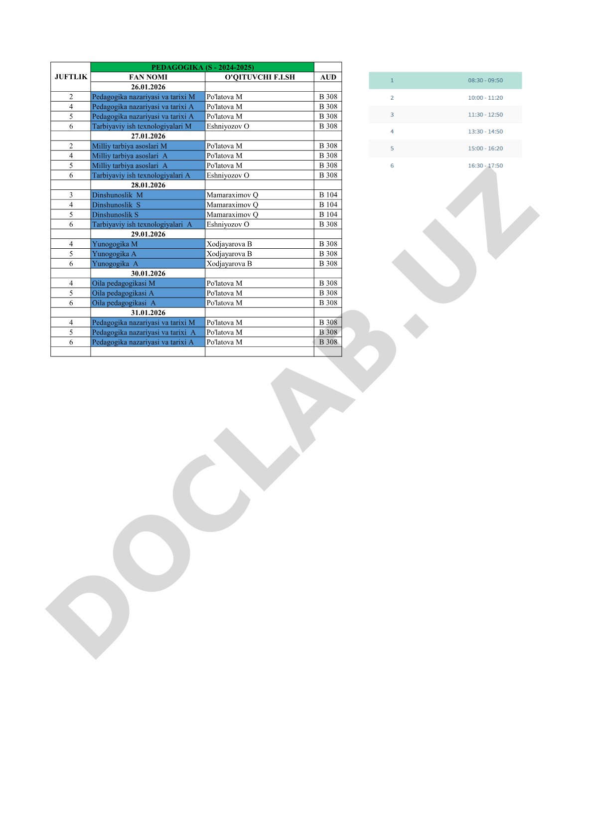Pedagogika (S - 2024-2025) juftlik