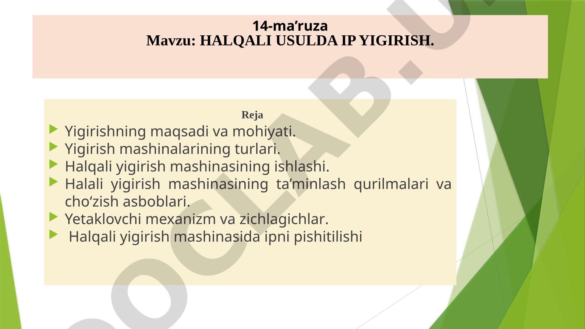 Halqali usulda ip yigirish