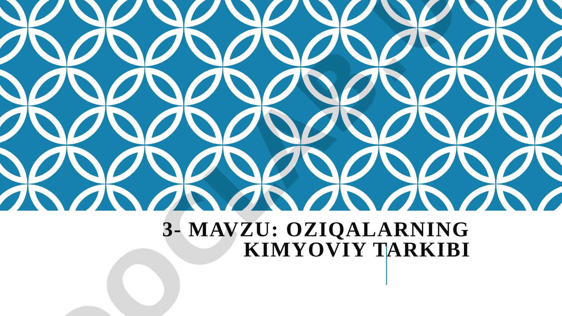 OZIQALARNING KIMYOVIY TARKIBI