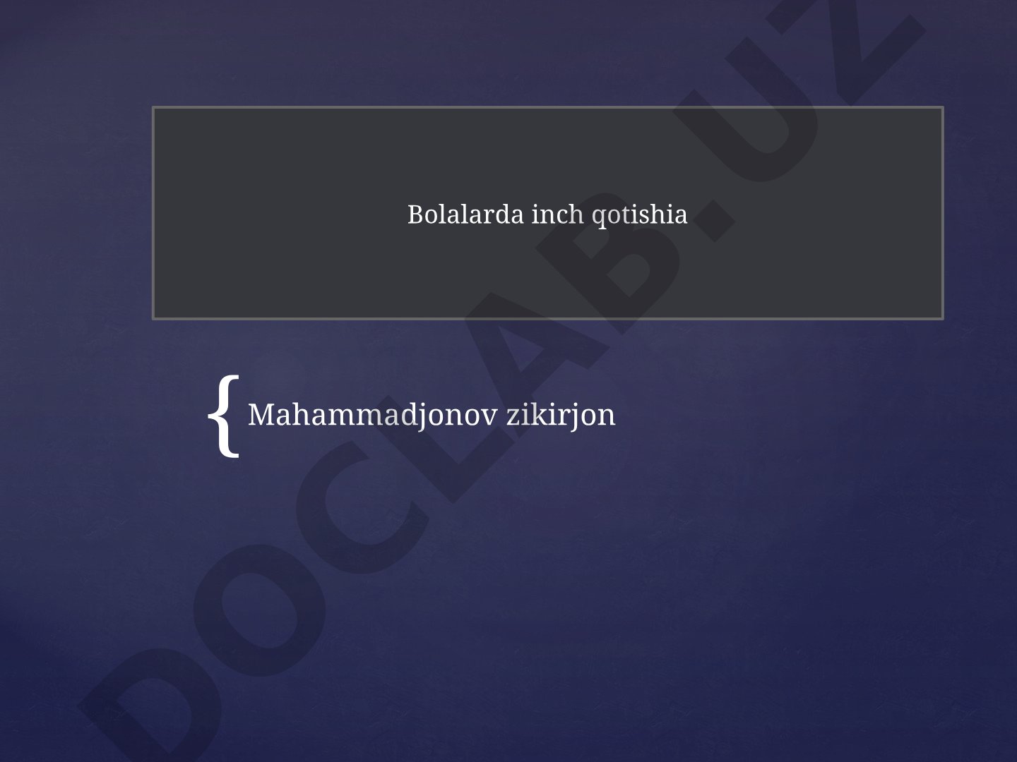Bolalarda orttirilgan ichak tutilishi