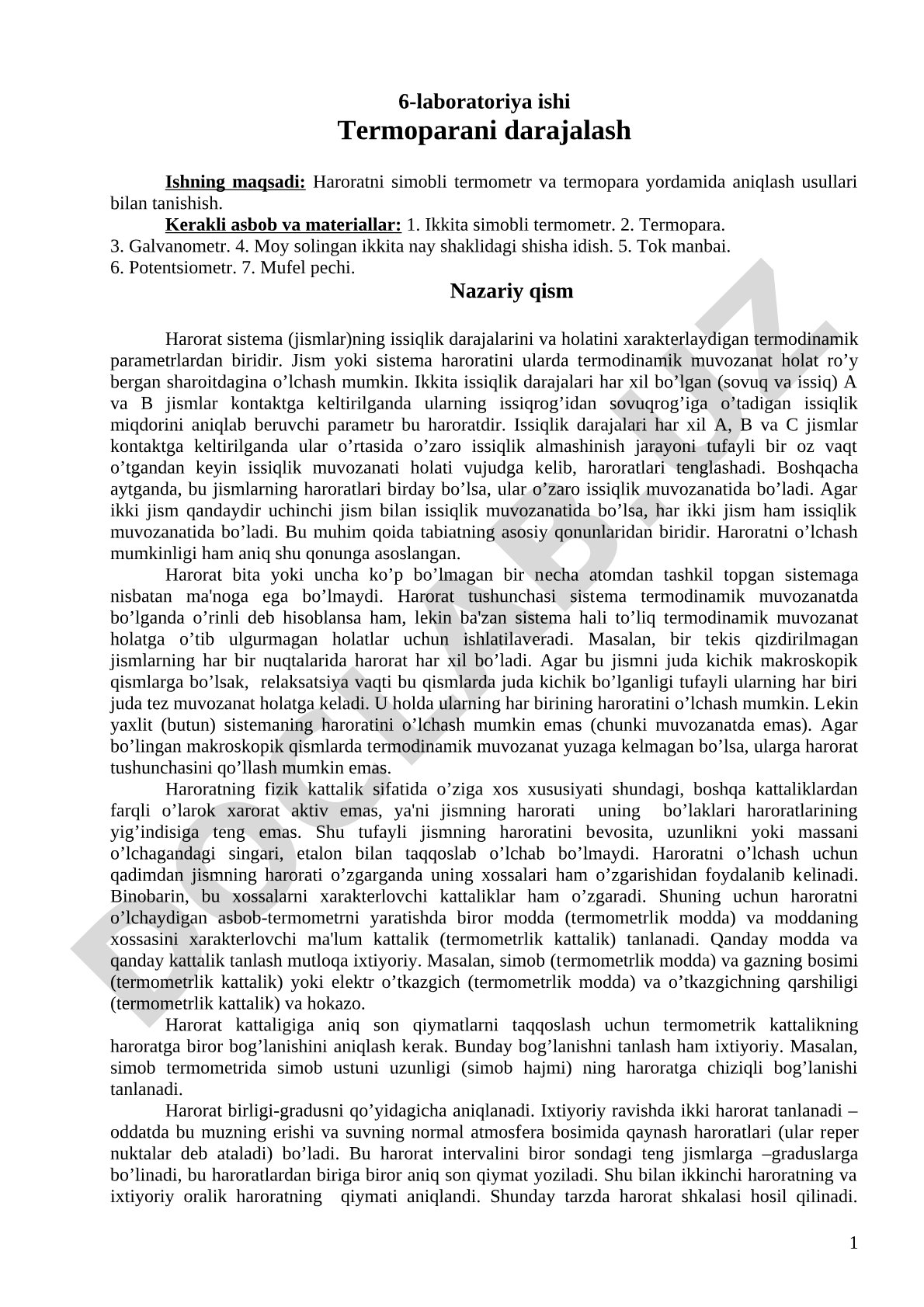 6-laboratoriya ishi Termoparani darajalash