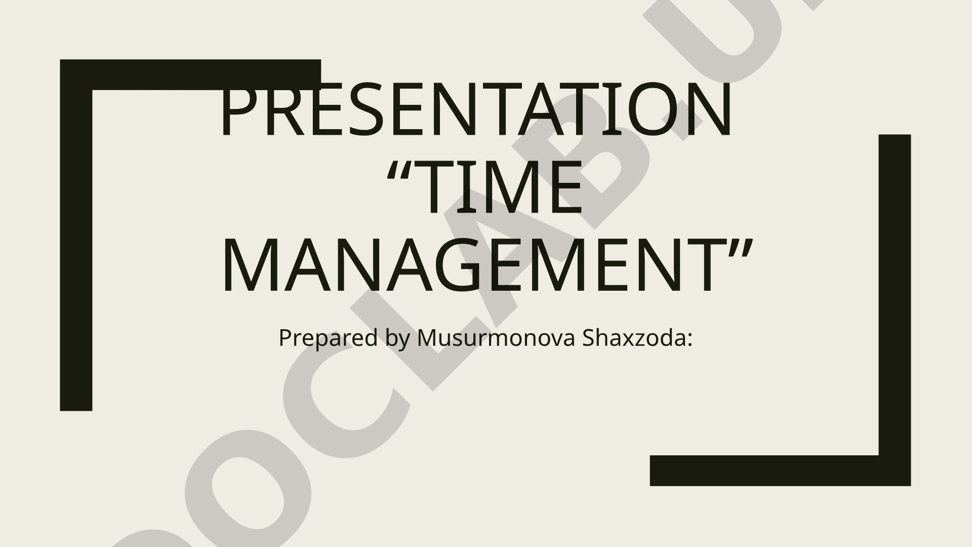 Time management