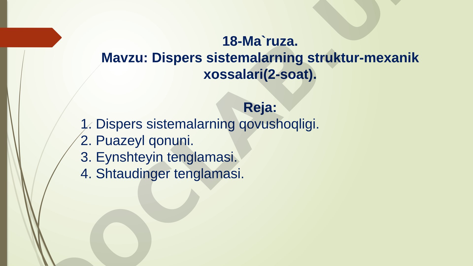 Dispers sistemalarning struktur-mexanik xossalari